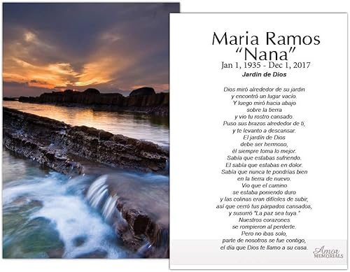 Miniatura 2 de Tarjetas Funerales De Recordatorio (50 tarjetas) FPC055ES Isla (Personalizado - Seleccione oración)