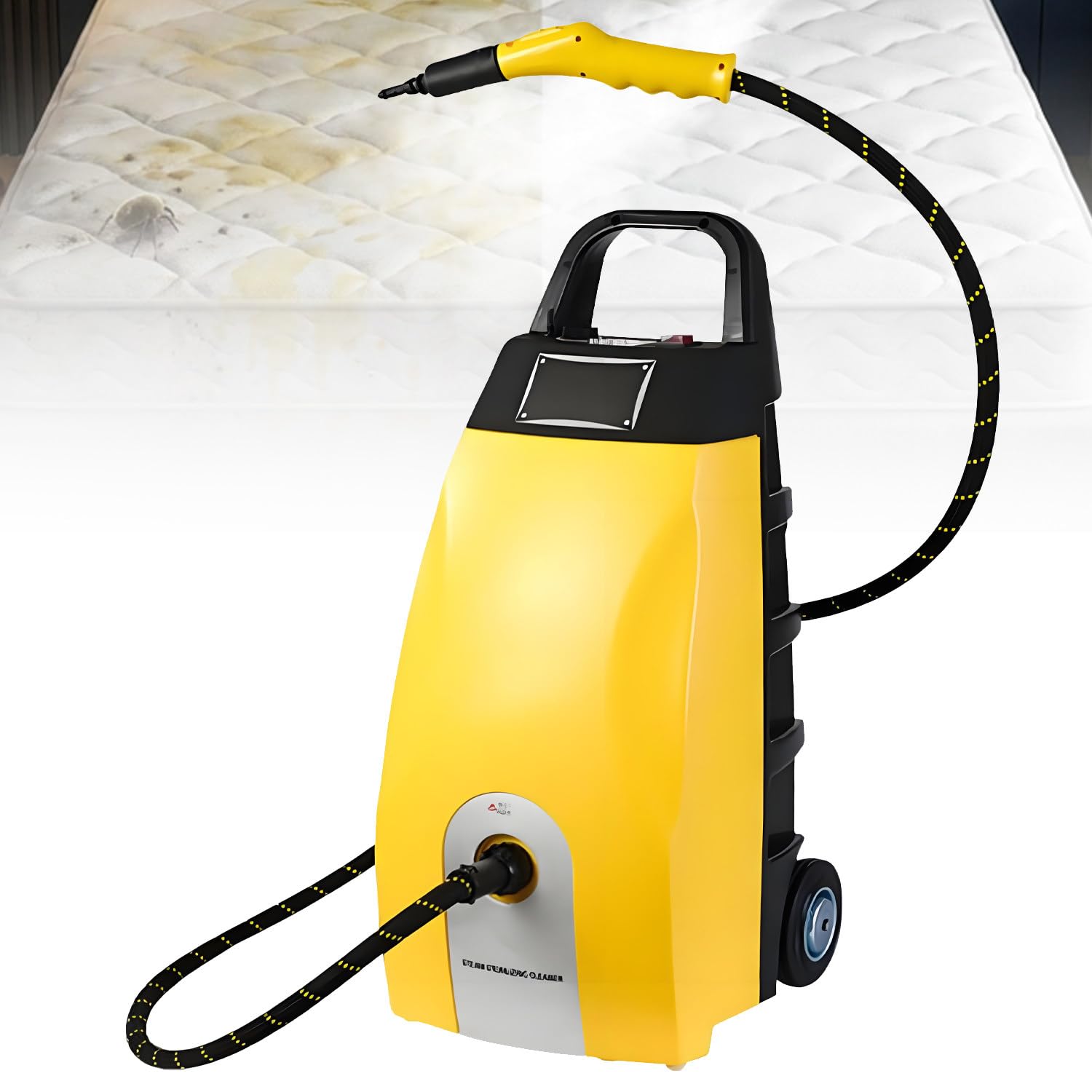 GLBMXDD Multi-Purpose Steam Cleaner - High Temperature Continuous Steam Washer for Home, Car, Hotel & AC Cleaning | Heated Carpet Extractor for Home Appliances & Auto Detailing Yellow