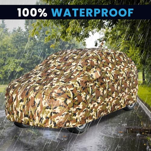 Image of KINGSWAY JungleTech 100% Waterproof Car Cover Only with Triber Year 2025 Onwards, Mirror and Antenna Pockets, All Weather Protection Body Cover with Inner Soft Cotton Lining