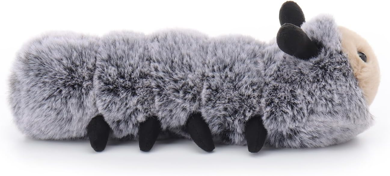 Apricot Lamb Happy Caterpillar Stuffed Animals for Kids, Soft Cute Plush Toys for Baby Girl and Boy, 7.9 Inches