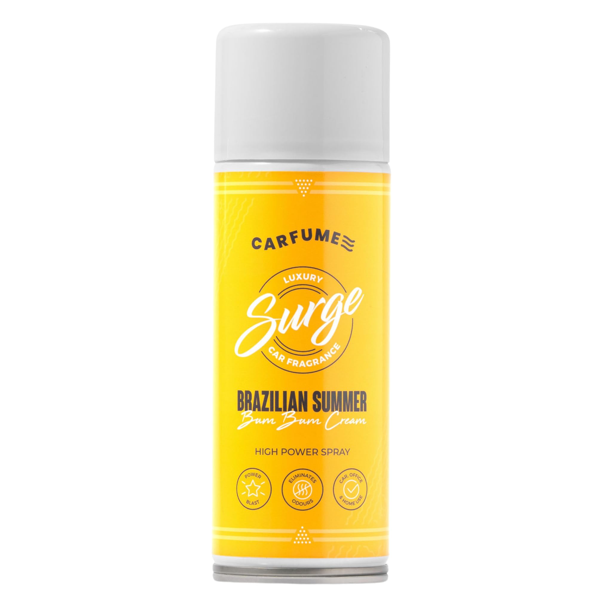 Carfume Limited Edition Brazilian Summer Bum Bum Surge Can | Premium Tropical, Coconut & Vanilla Fragrance | Luxury Car Air Freshener Spray For Women - Odour Eliminator - UK Made Car Accessories