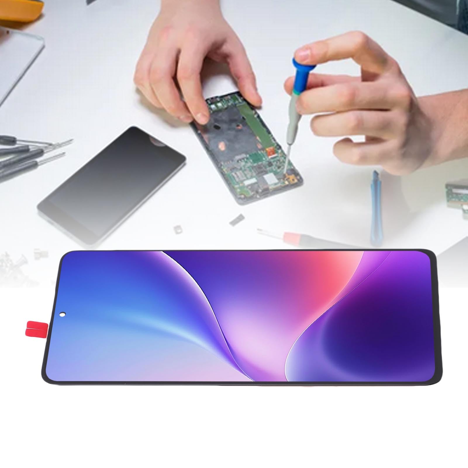 Diyeeni Am OLED para Reemplazo de Pantalla de Lápiz óptico Edge 60, Ensamblaje de Digitalizador de Pantalla Táctil de Pantalla OLED, Admite Función de Huellas Dactilares con Las