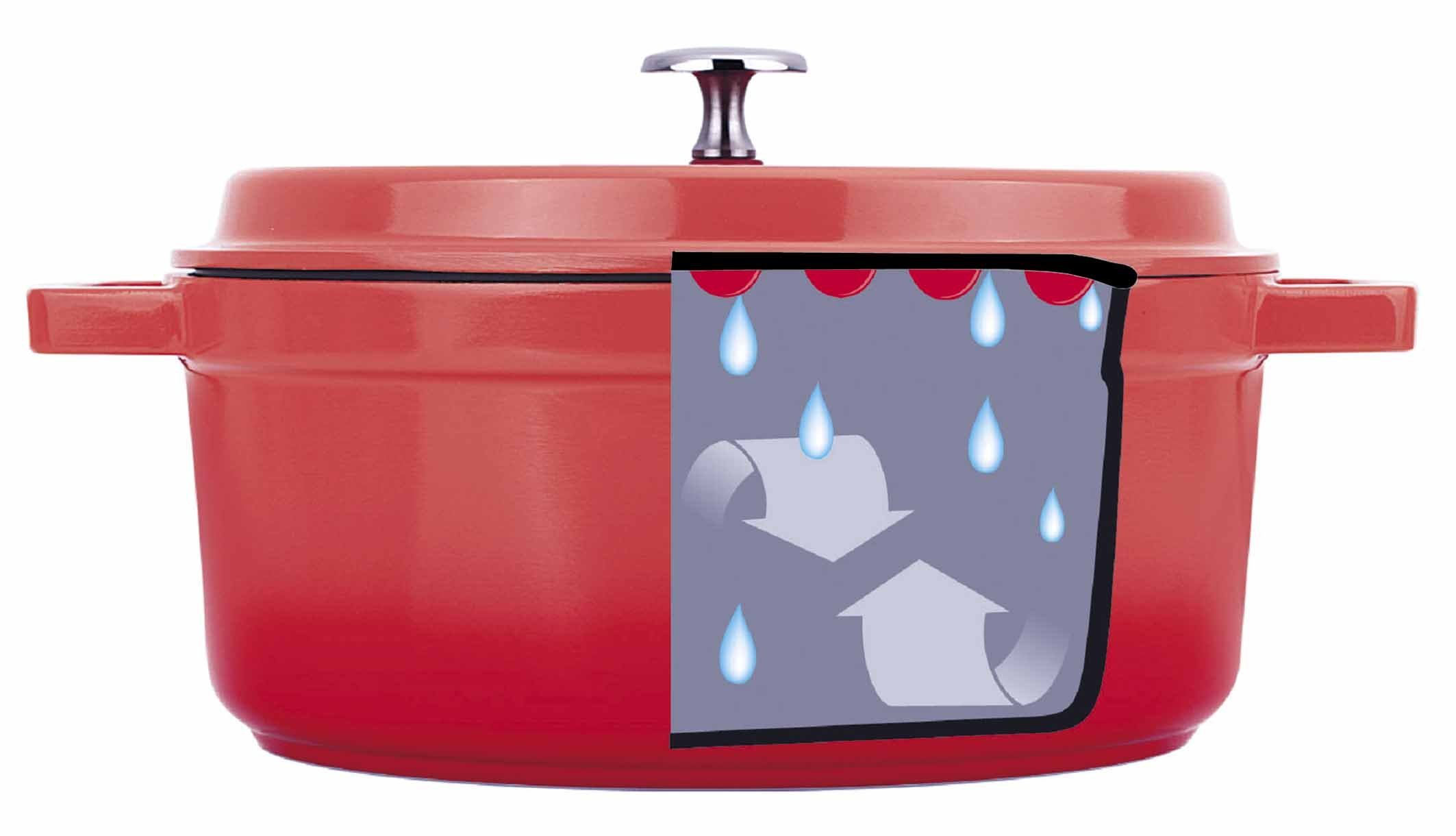 Lacor 25928 - Casserole avec couvercle en aluminium coulé 28 cm - rouge