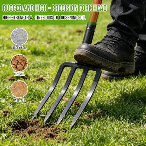Horquilla de jardín resistente de 44 pulgadas miniatura 4
