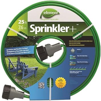 Element Sprinkler+, Sprinkler and Soaker Hose Combo, 25 Length, Green