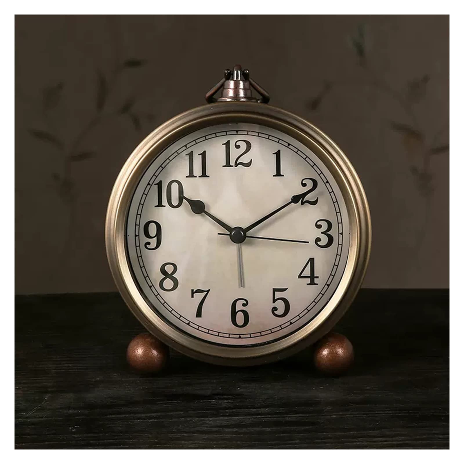 Analoge wekker, 10 cm superstille niet-tikkende kleine klok met