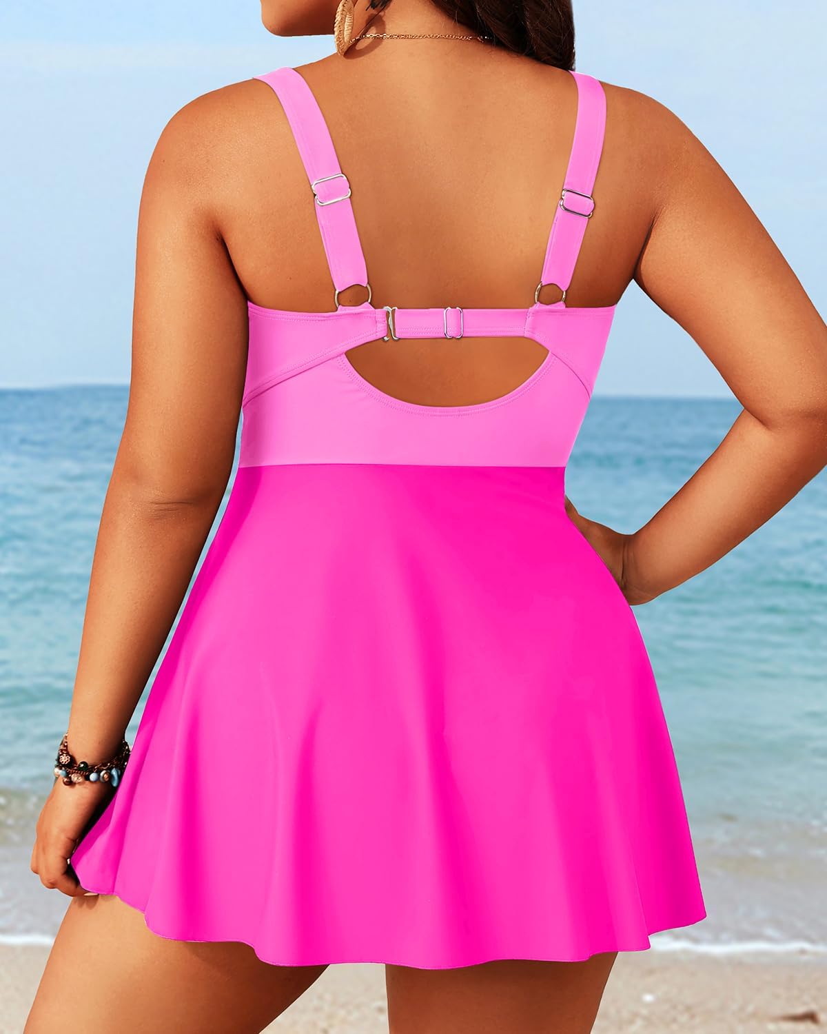 Aqua Eve Plus Size Swim Dress - Two Piece Tankini Tummy Control Bathing Suit with Shorts 2025 Swimsuit - Image 2