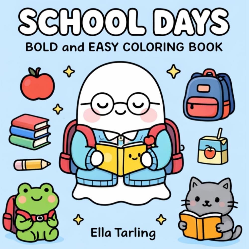 School Days – Bold and Easy Coloring Book for Kids and Adults (Seasonal Bold & Easy Coloring Books)