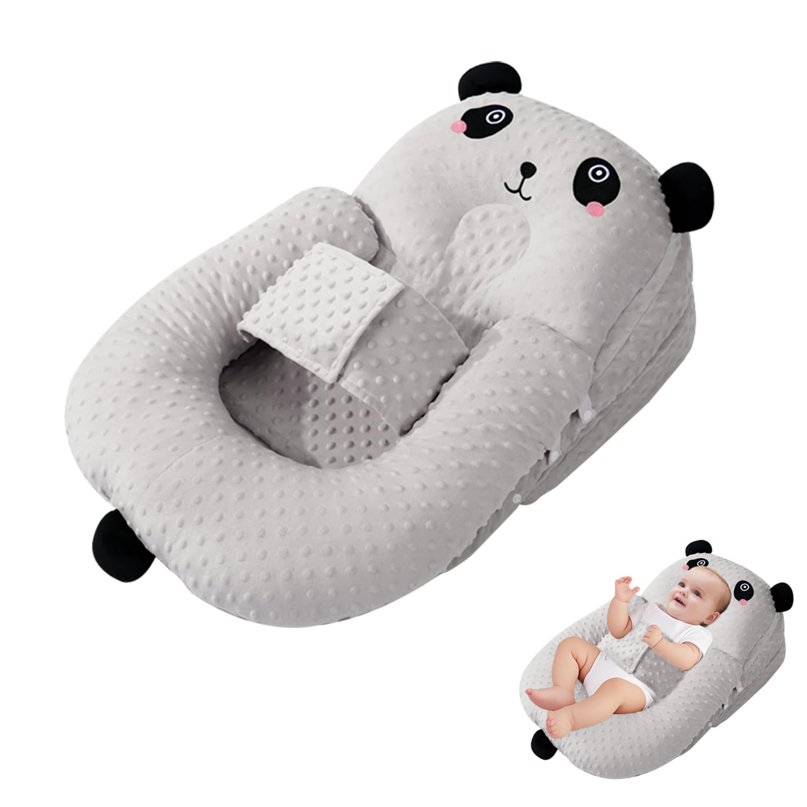 Stillkissen Stillkissenbezug, Stillkissen für Baby, Ergonomisches Still- und Lagerungskissen, Anti-Reflux & Spuckschutz für Neugeborene,Atmungsaktiv & Waschbar (02)