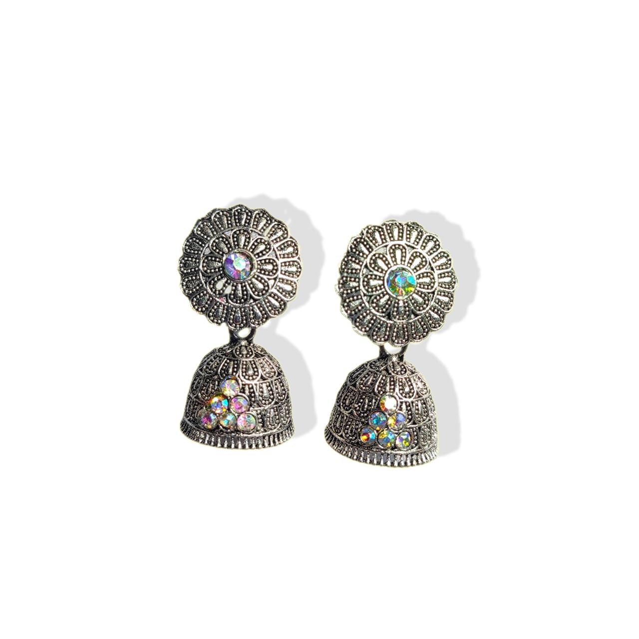 KOOVIL Oxidised Silver Small Size Jhumki Earrings for Girls and Women(Round) (B0CQXSCD26) Amazon Price History, Amazon Price Tracker
