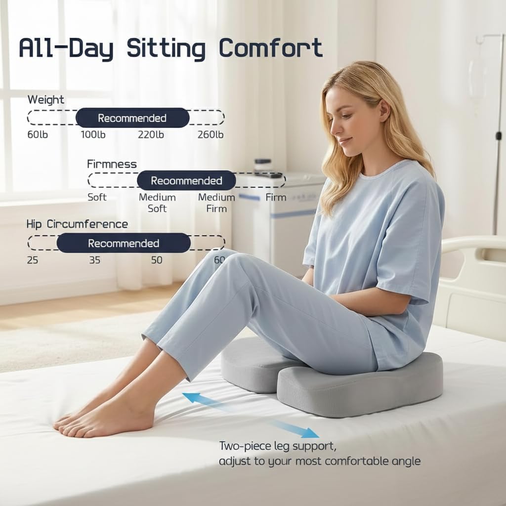 GAB Medical Bed Sore Cushions for Butt, Adjustable Sacral & Coccyx Pressure Relief Pad (16-20”), Medical Support Cushions Designed for Bedbound Patient Care