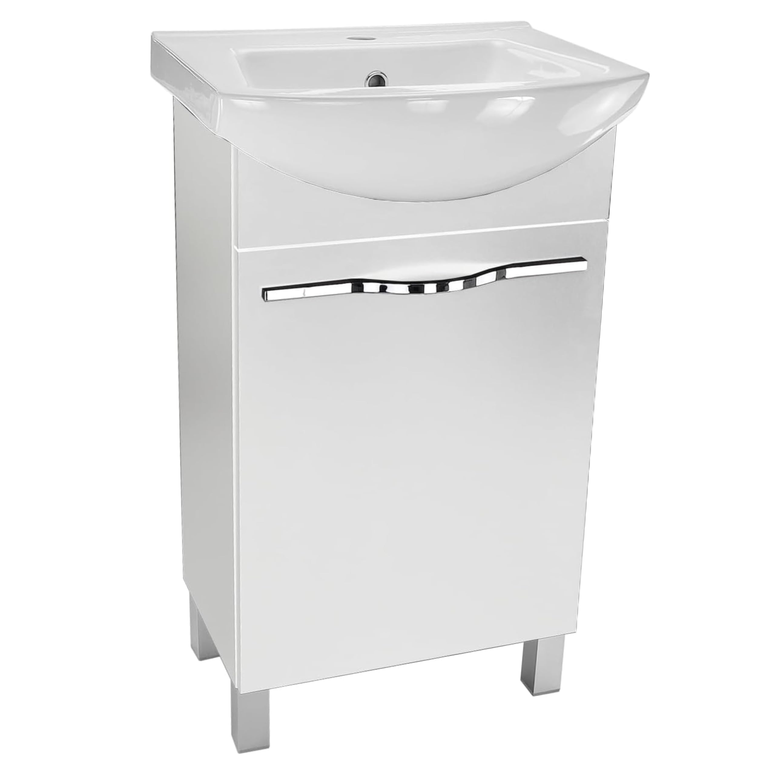 Waschbecken mit Unterschrank 50 cm Breite, Altea Waschbeckenunterschrank mit Waschbecke Weiß - Bad Waschtischunterschrank, Badezimmer Unterschrank, Badezimmerschränke