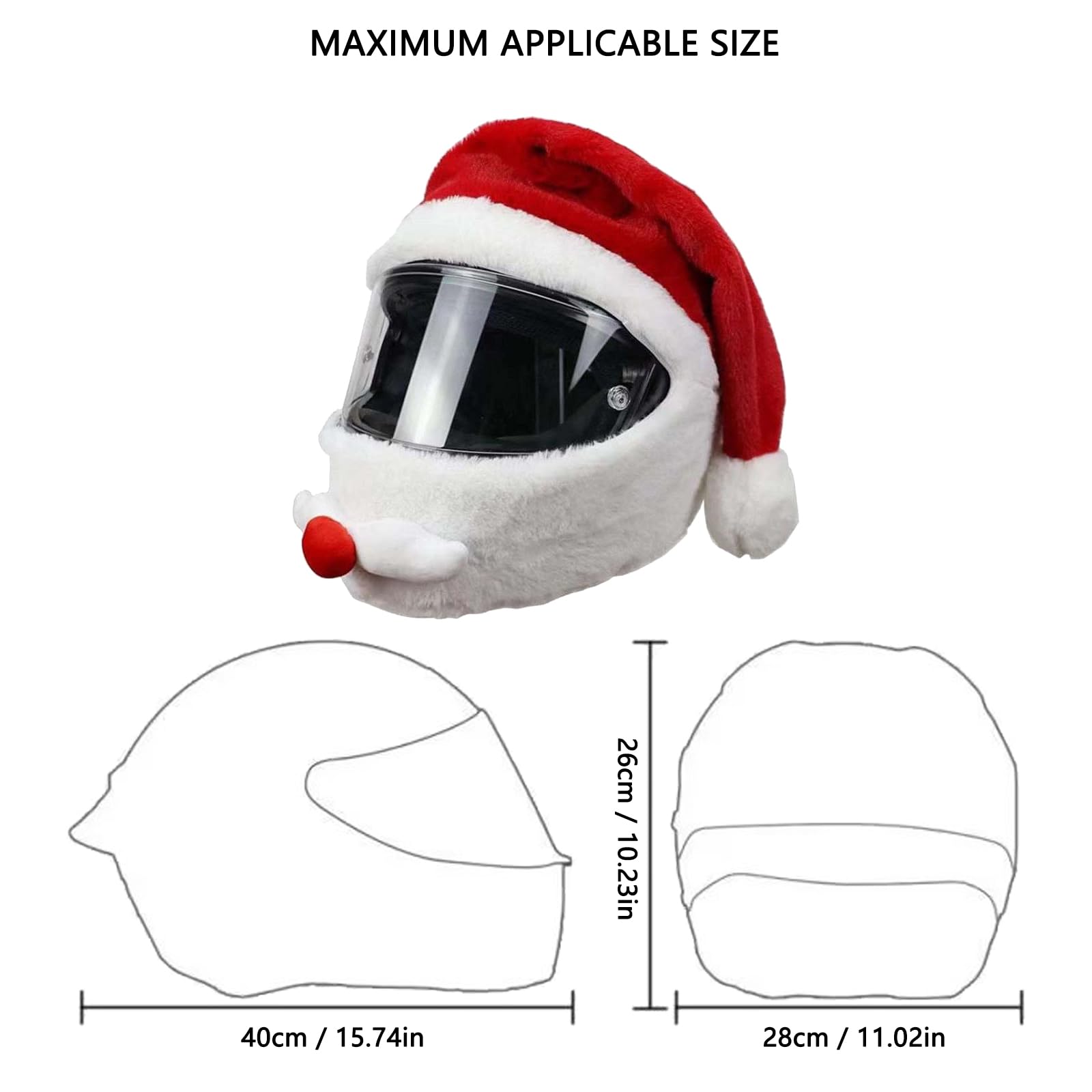 Gorro de Papá Noel para motocicleta con guantes, gorro de Navidad Niktule, funda para casco de moto, divertido regalo de Navidad, gorro de Navidad universal rojo para moto, ciclismo