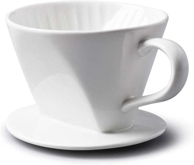 WM Bartleet & Sons 1750 T262 Traditional Porcelain Coffee Filter Cone  White