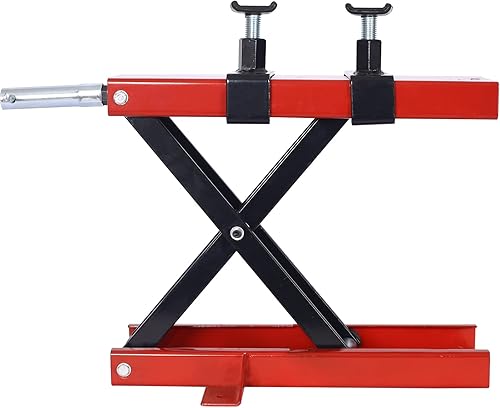 Miniatura 3 de Gato elevador de tijera para motocicleta, altura ajustable de 1100 libras, soporte de manivela central de acero para reparación de bicicletas de