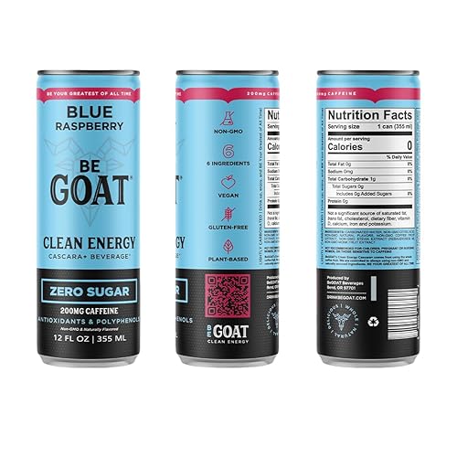 Miniatura 10 de Clean Energy Drink  Sin OMG, vegana, sin gluten, a base de plantas con 200 mg de cafeína, 25 calorías y 7 carbohidratos netos  Cafeína natural de