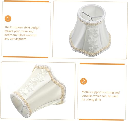 Miniatura 8 de Pantalla de tela para bricolaje, pantalla de estilo europeo, pantalla de tela vintage, pantalla de campana de vieira de tela, reemplazo para lámpara