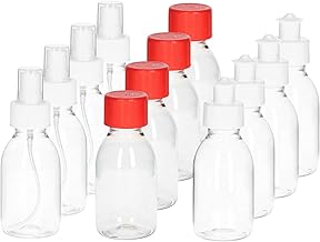 Venton Empty Travel Bottles Set of 12 100 ml I Transparent Filling Bottles with 3 x 3 Different Lids I Small Bottles for Filling 100 ml I Liquid Bottles I Plastic Bottle I Travel Container