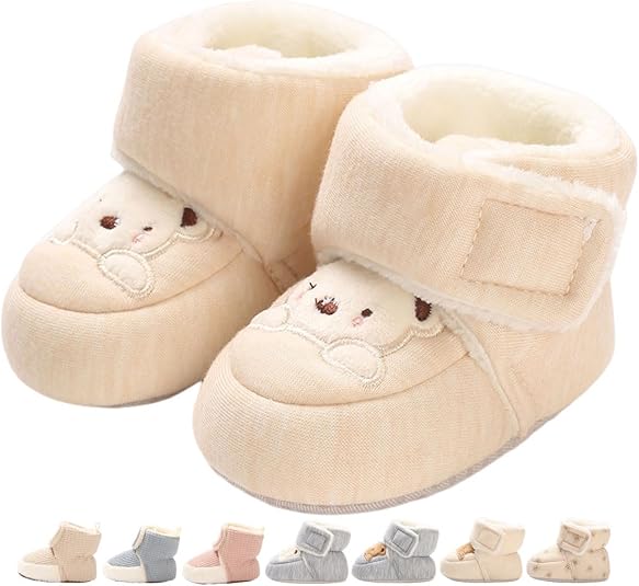 Monstoyo Chaussons Montants d'Hiver Polaire avec Fermeture Réglable