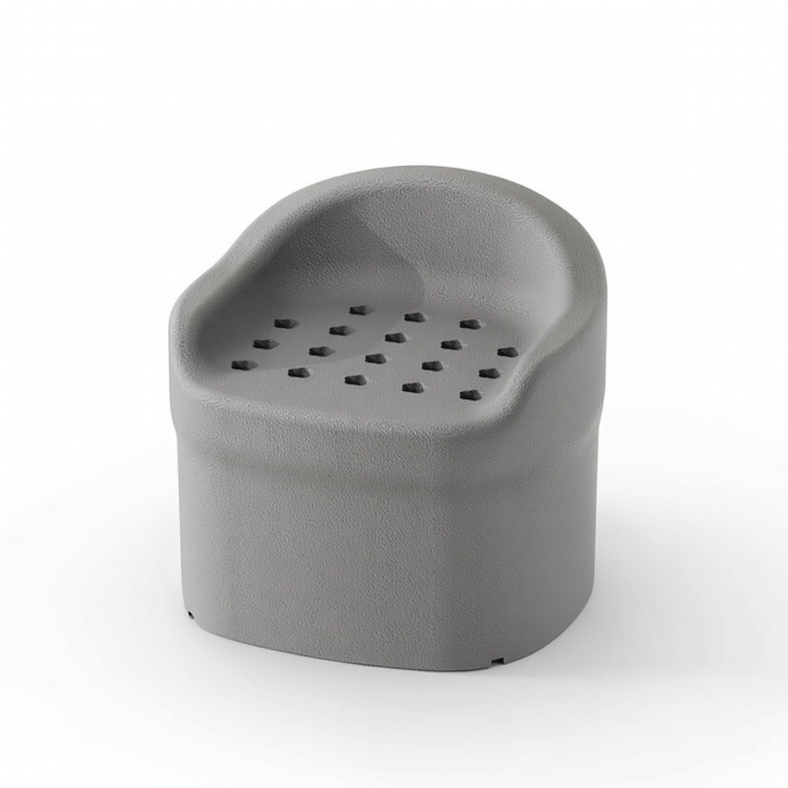 Sgabello da Doccia con Schienale Impermeabile Sgabello da Bagno con Schienale Antiscivolo Sedia Doccia Fori di Drenaggio per le Persone Anziane, Grigio