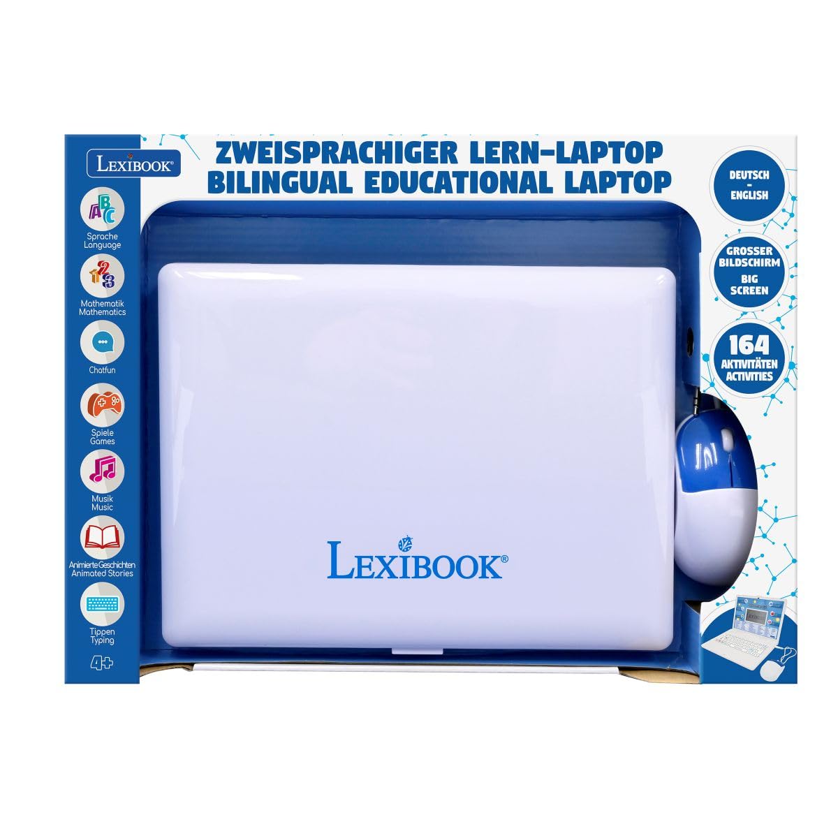 Lexibook, Computer portatile educativo, JC601i3 | Inglese/Tedesco, 164 attività di apprendimento, Schermo LCD, Tastiera, Giochi divertenti e scoperta