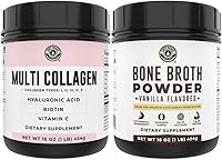 Vista 1 de Left Coast Performance Caldo de hueso de vainilla y polvo de colágeno múltiple para soporte de articulaciones, cabello, piel y uñas