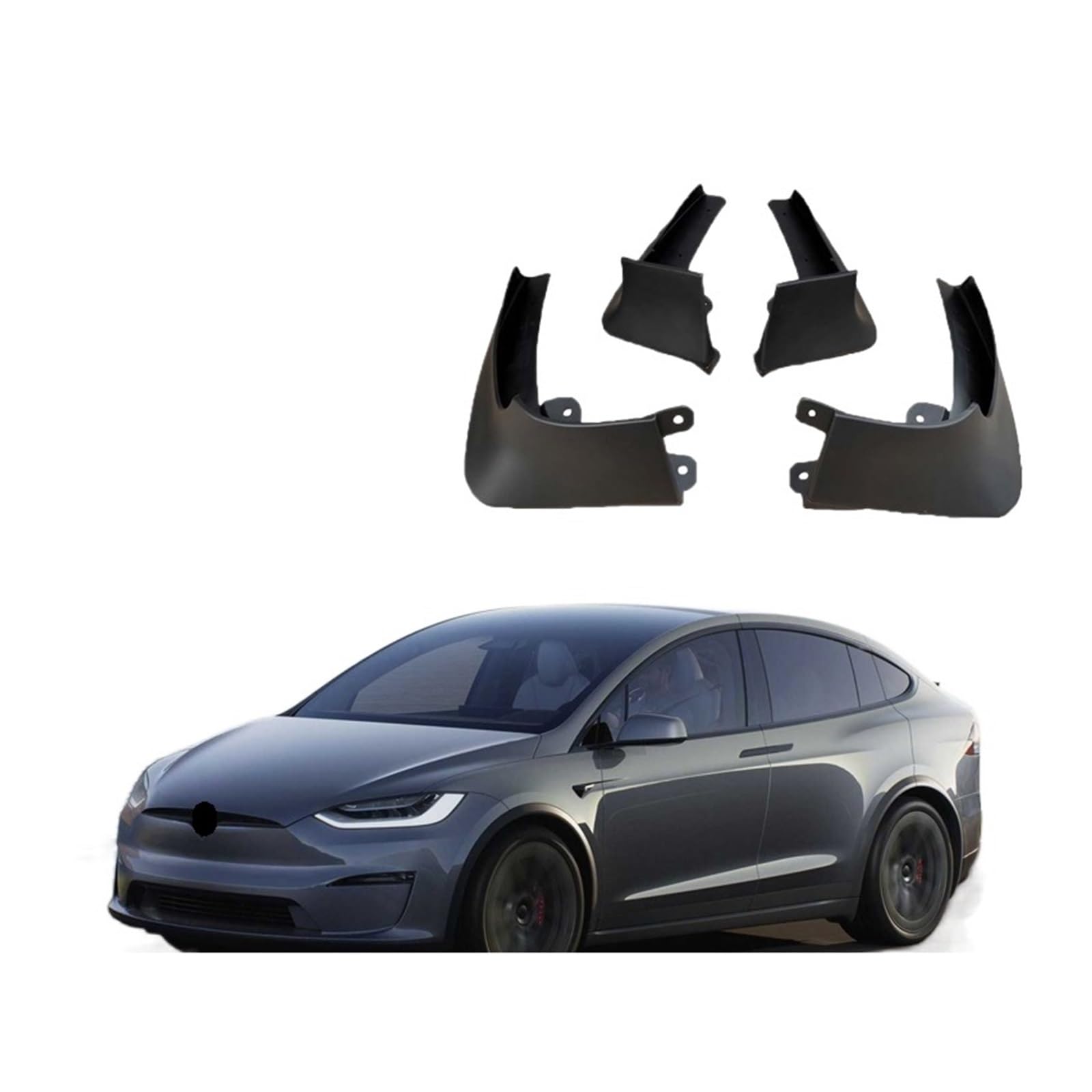 HJHGUJGHB Car Mudguards Compatible for Tesla Model X 2022 Accessories 2015~2022 Anti-Splash Car Mud Flaps Splash Guard Front Rear Fenders Accessories