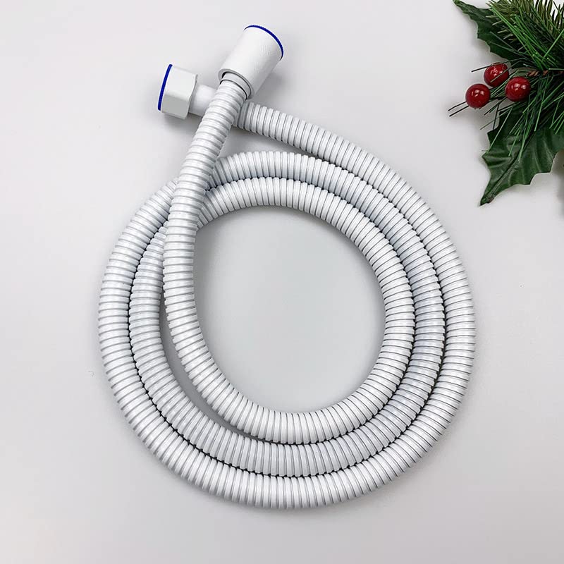 BATLAM Weißer Flexibler Brauseschlauch aus Edelstahl, lang, Badezimmer, Dusche, Wasserschlauch, Verlängerung, Sanitärrohr, Zugrohr, 150 cm (9,80 cm)