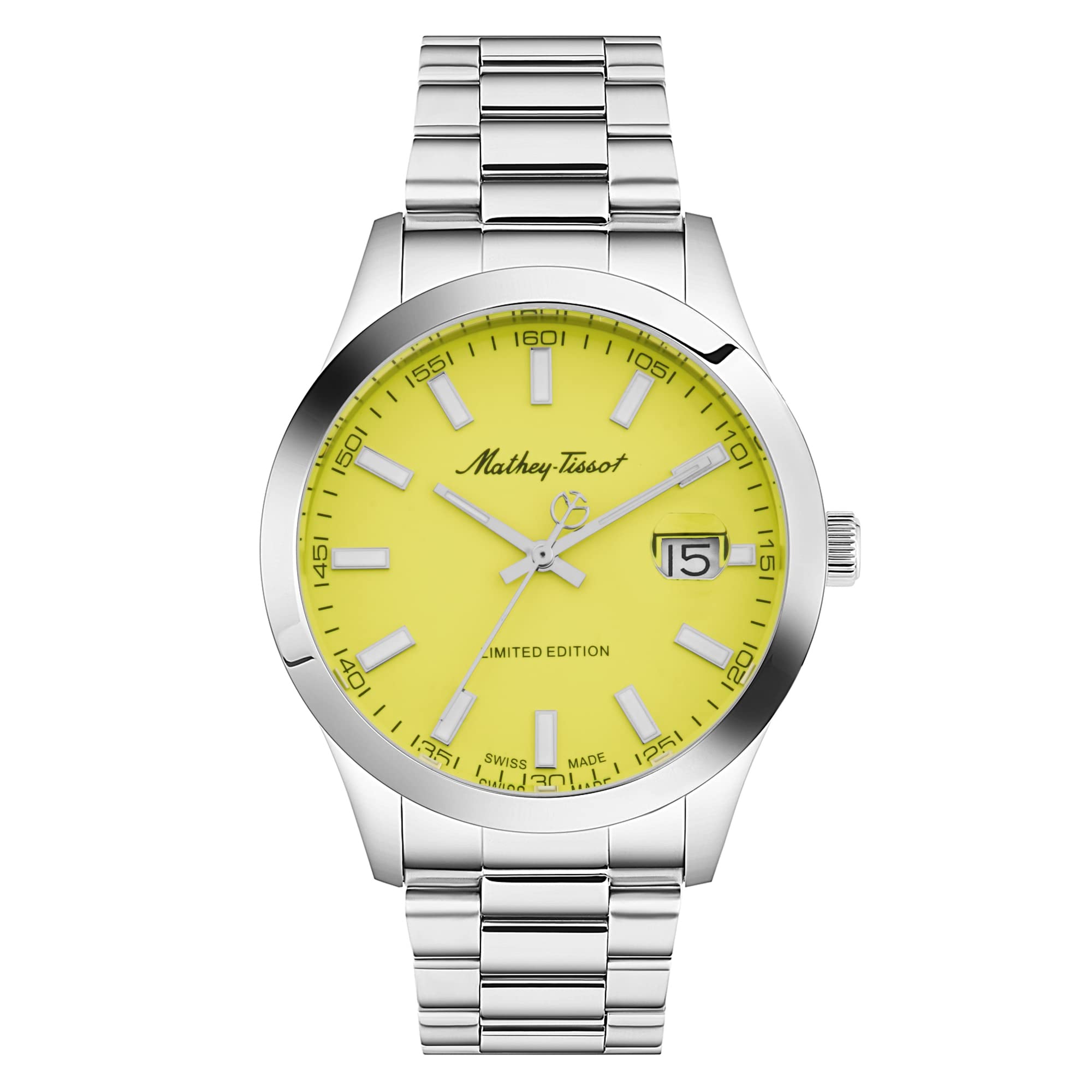 Mathey-Tissot Stainless Steel Analog Yellow Dial Mens Watch-H455J, Band Color-Silver (B0BQBVV53X) Amazon Price History, Amazon Price Tracker