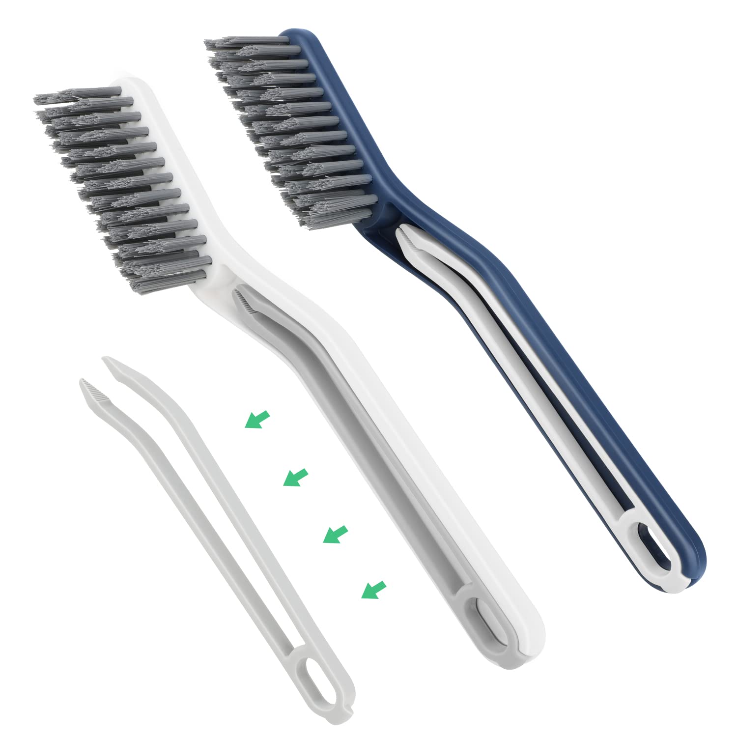 Multifunctional Floor Seam Brush, 2 in 1 Bathroom Cleaning Brush Crack Brush, Clip Hair Window Cleaning Brush, Bathroom Corner Gap Brush, for Showers, Floor Seam, Bathtubs, and Kitchens (2 Color)