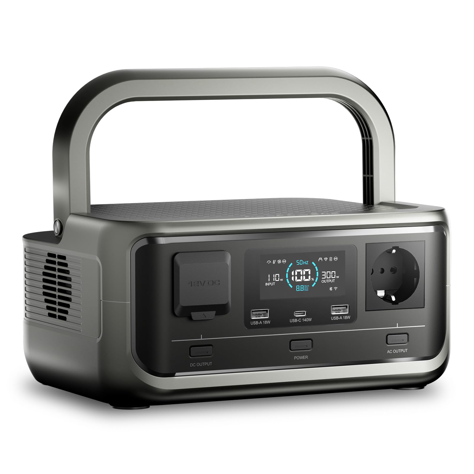 ALLPOWERS VOLIX P300 Estación de Energía Portátil 300W(600W pico) con UPS,Batería LiFePO4 256Wh,Carga Rápida PD 100W,Carga Rápida 80% en 1h,MPPT 110W Máx.Ideal para Casa,Camping y Autocaravanas