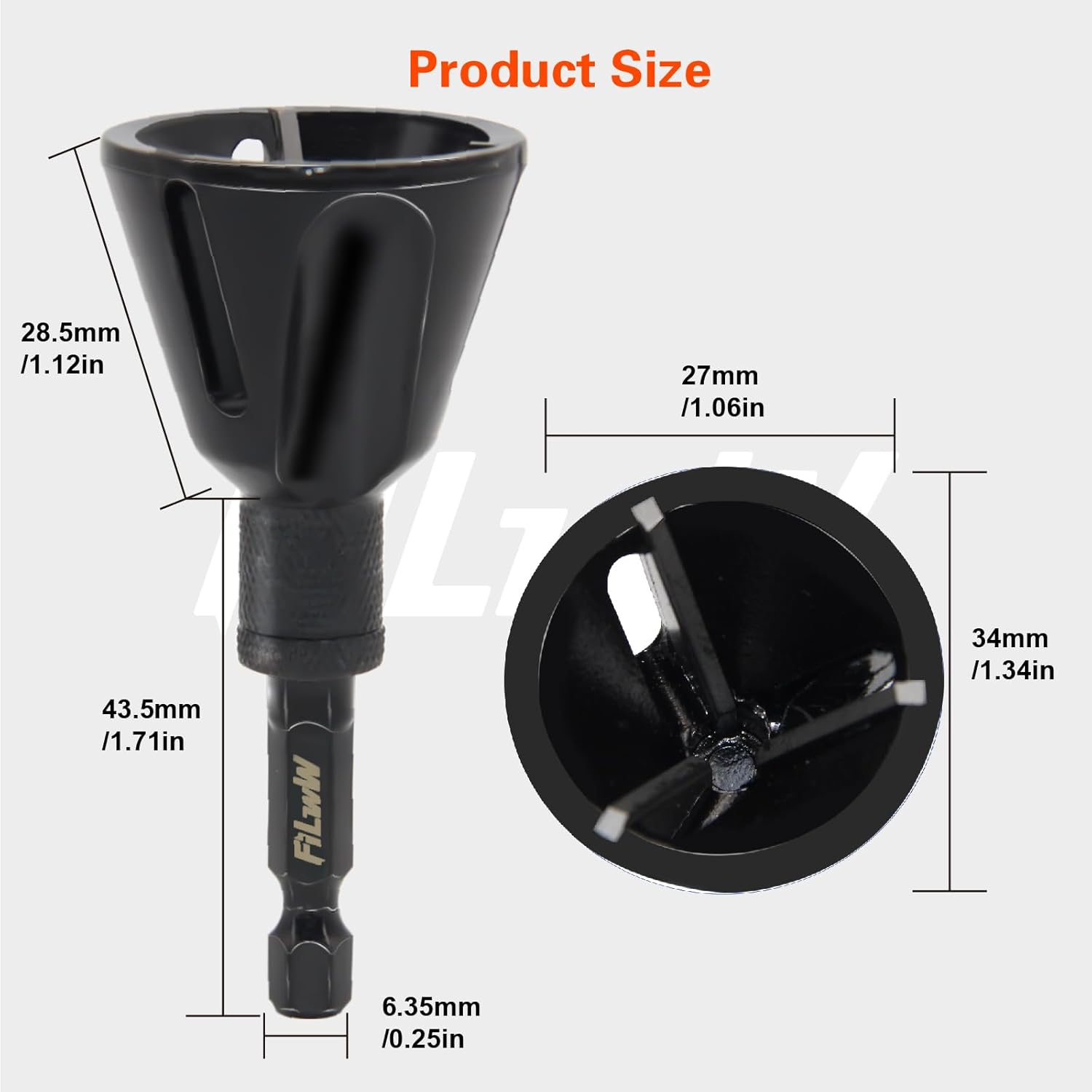 Deburring External Chamfer Tool, 3/16”-1”Sharp Tungsten Carbide Blades Deburring Hex Shank Drill Bit for Metal Rod Bolt Pipe 3D Printing PVC