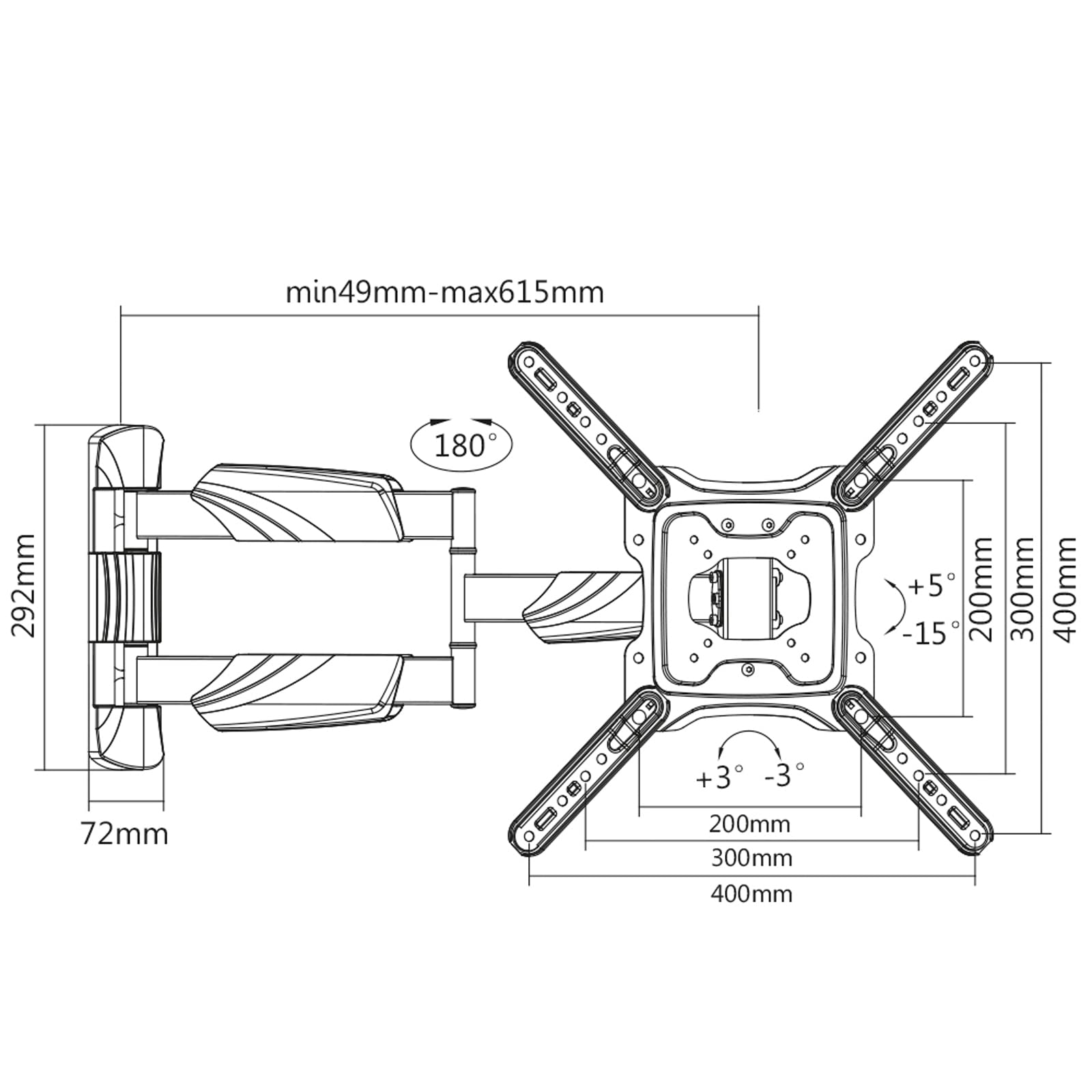 ITB RO17.99.1144 Supporto TV a parete 165,1 cm (65")