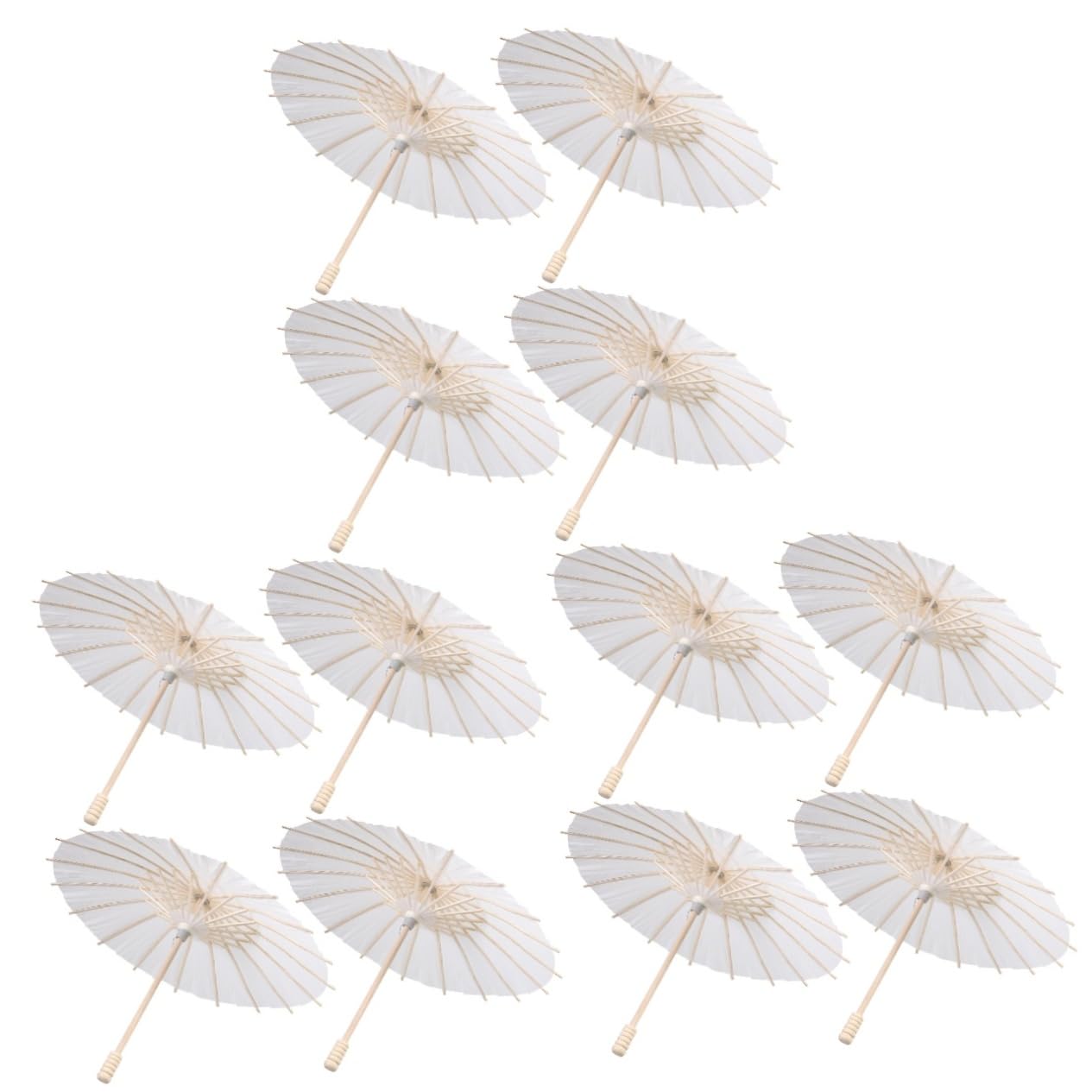 SHERCHPRY 12 Pezzi Ombrellini Parasole Di Carta Bianco Per Decorazioni Matrimonio Feste Casuali E Diy Ombrelli Cerimonia Accessori Artigianali