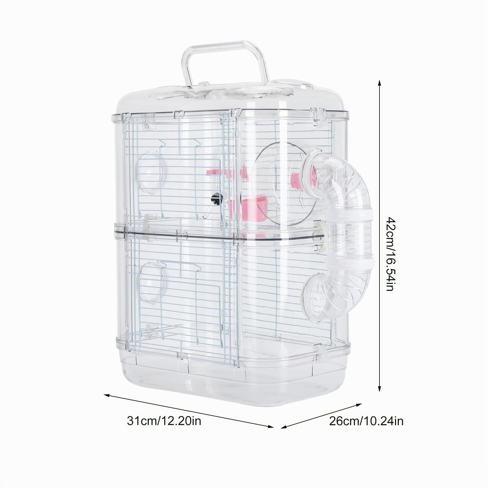 Hamsterkäfige und Lebensräume, Rattenkäfig mit Hamsterzubehör, Einschließlich Hamsterball, Futternapf, Wasserflasche, Kleintierkäfig und Laufstall 16,5 X 12,2 X 10,2 Zoll (2