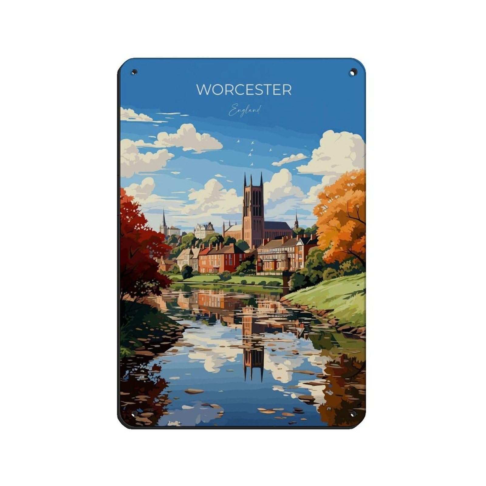 Affiche metal Worcester Travel England pour creer une ambiance de pub anglais chez soi