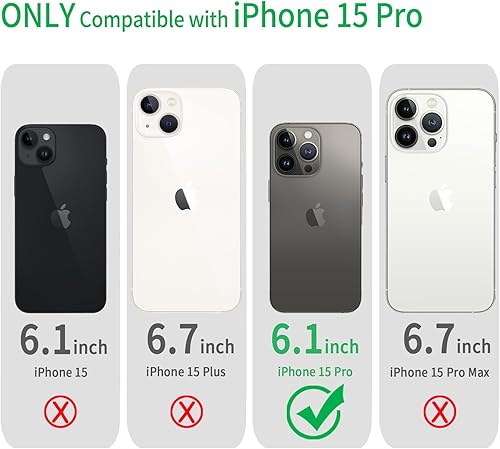 Vista 31 de JJGoo Funda transparente compatible con iPhone 15 Pro, funda de teléfono de TPU suave y transparente, a prueba de golpes, funda delgada para Negro