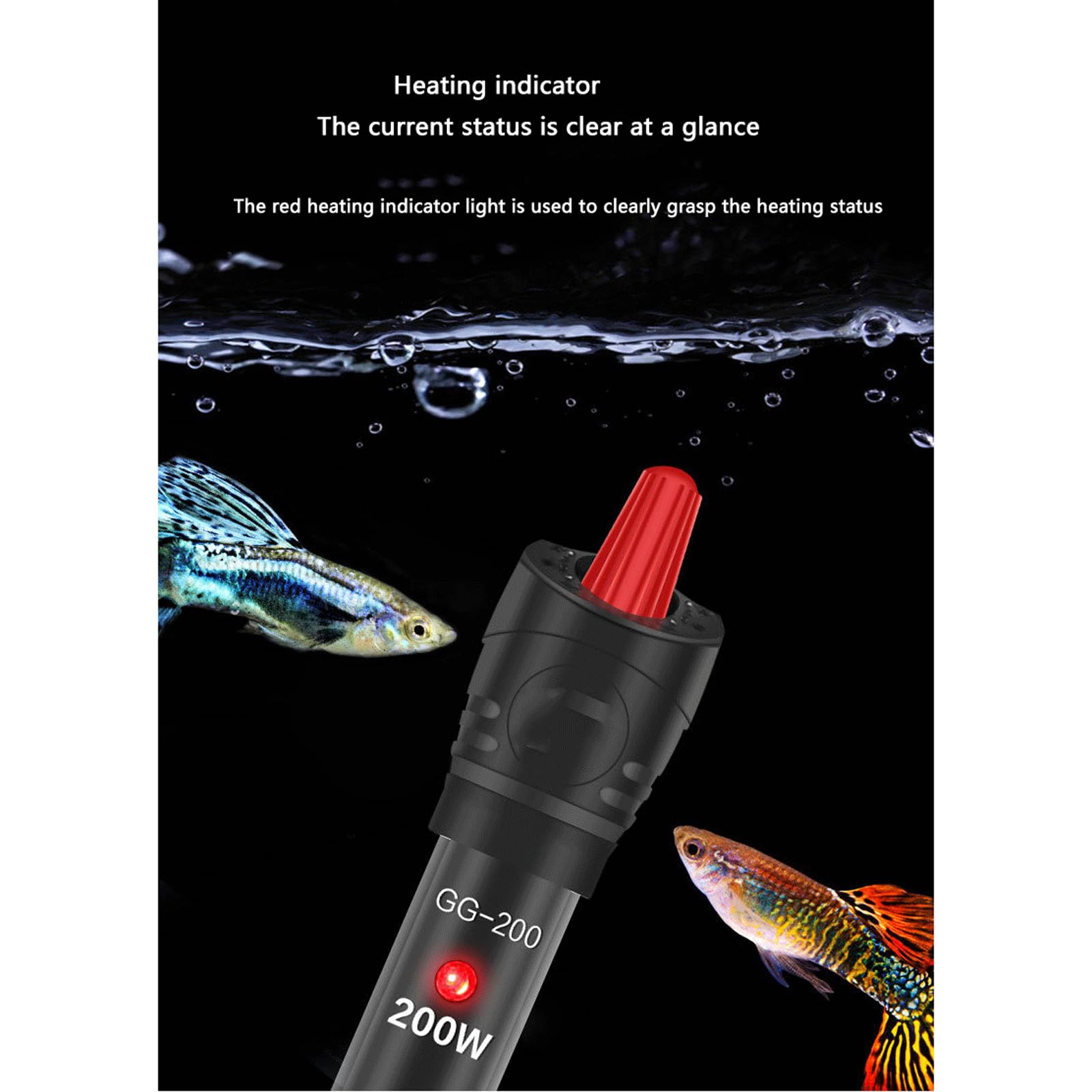 Varilla calefactora para Acuario, Tanque de Peces, Temperatura Constante automática, Varilla calefactora a Prueba de explosiones, Calentador pequeño, 25W (25W)