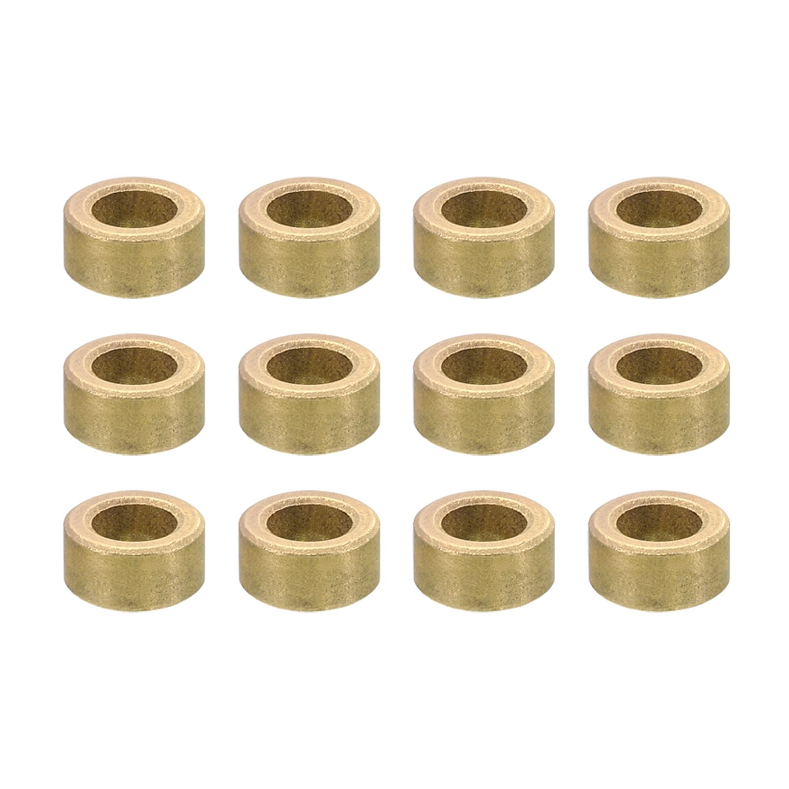 PATIKIL M6 Brass Spacers, 12 Pcs Metal Spacer Brass 6mm ID x 10mm OD x 5mm L Brass Spacers Screw Standoff for 1/4inch or M6 Screw Bolts
