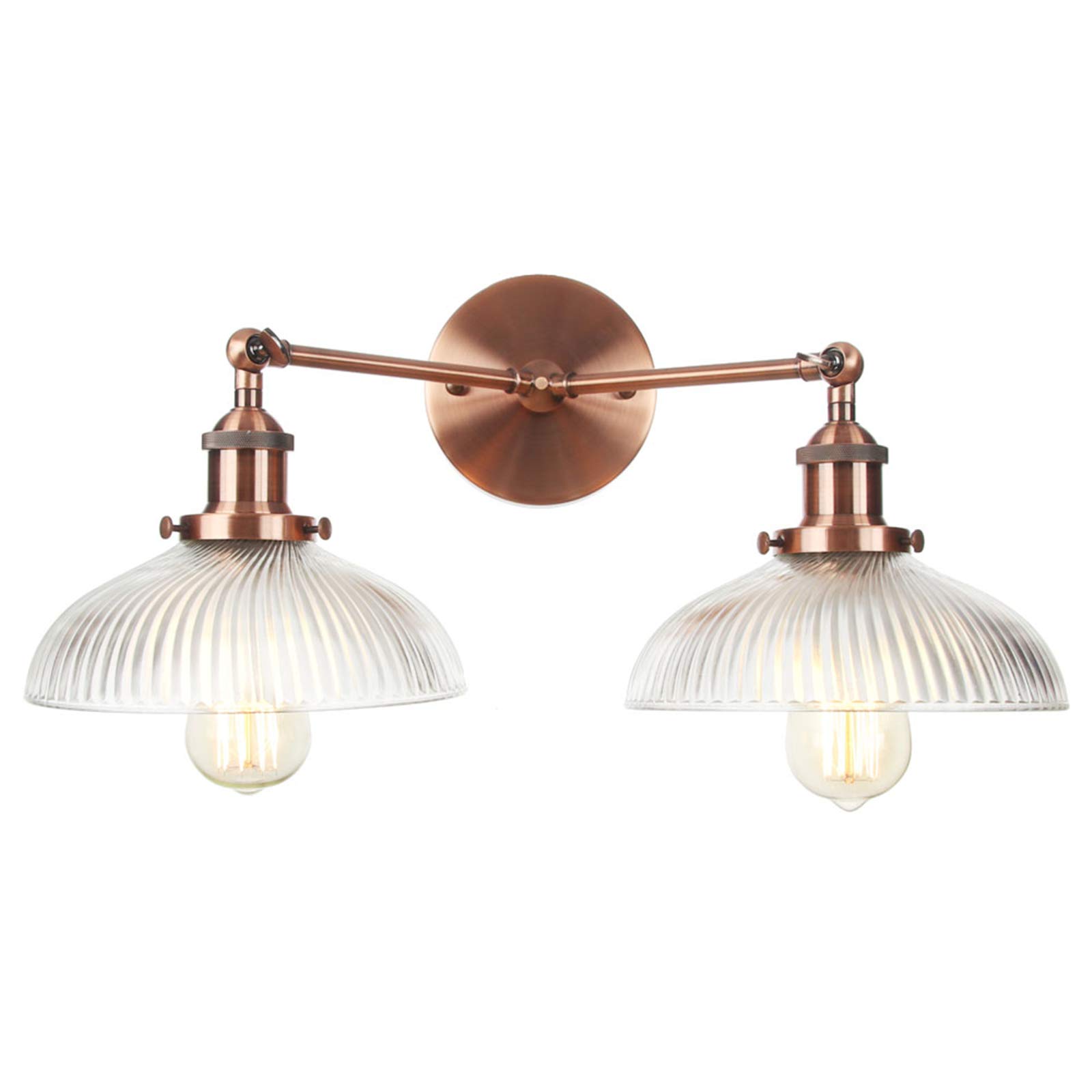 VDOQTLJT 2-Light Vanity Light Fixtures Adjustable Wall Lamps Modern Bathroom Mirror Lighting Semicircular Glass Shade Sconces B Sconce(C)