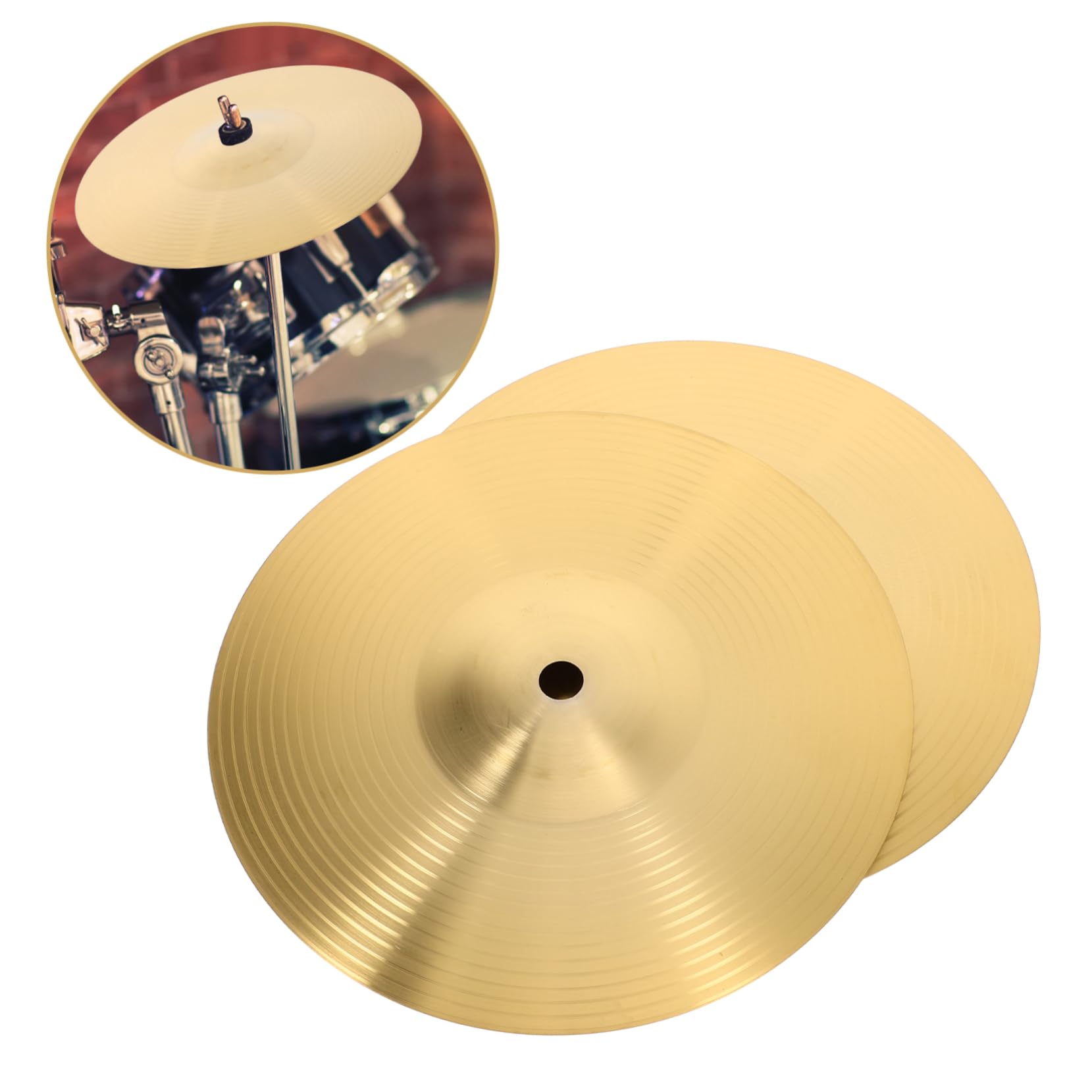 OFFSCH Drum Cymbal Set 2pcs 8 Inch Crash Cymbals and Metal Construction for Jazz Drum Use