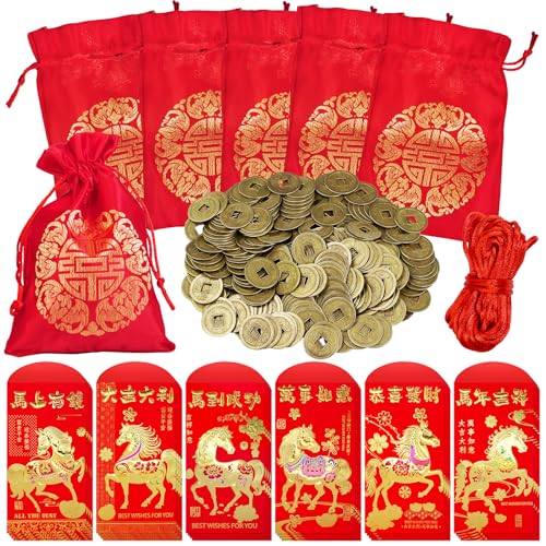 Supla 300 Pcs Chinese Lucky Coins Decorations Feng Shui...