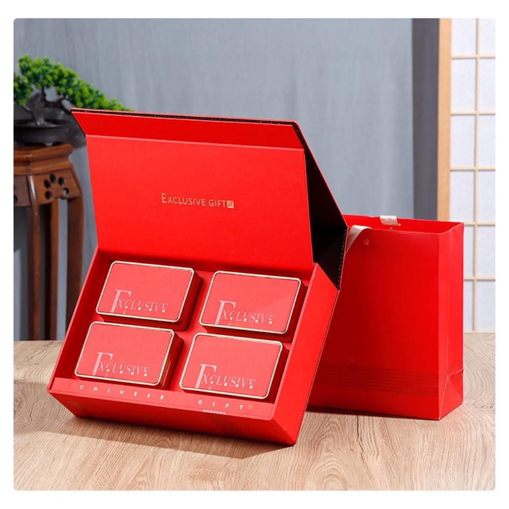 Teeservice Bulk Tee Vorratsbehälter Dosen Versiegelte Dosen Quadratische Dosen Leere Dosen Süßigkeitendosen Teedosen Vier Dosen Geschenkbox Set Tee Vorratsglas (C)