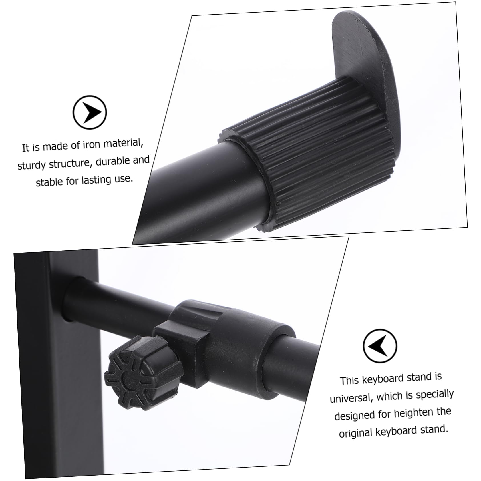 Supporto per Tastiera Elettronica Dotato di Cuscinetti in Gomma Antiscivolo Struttura Robusta e Doppio Tubo in Ferro Nero per Casa e Palcoscenico