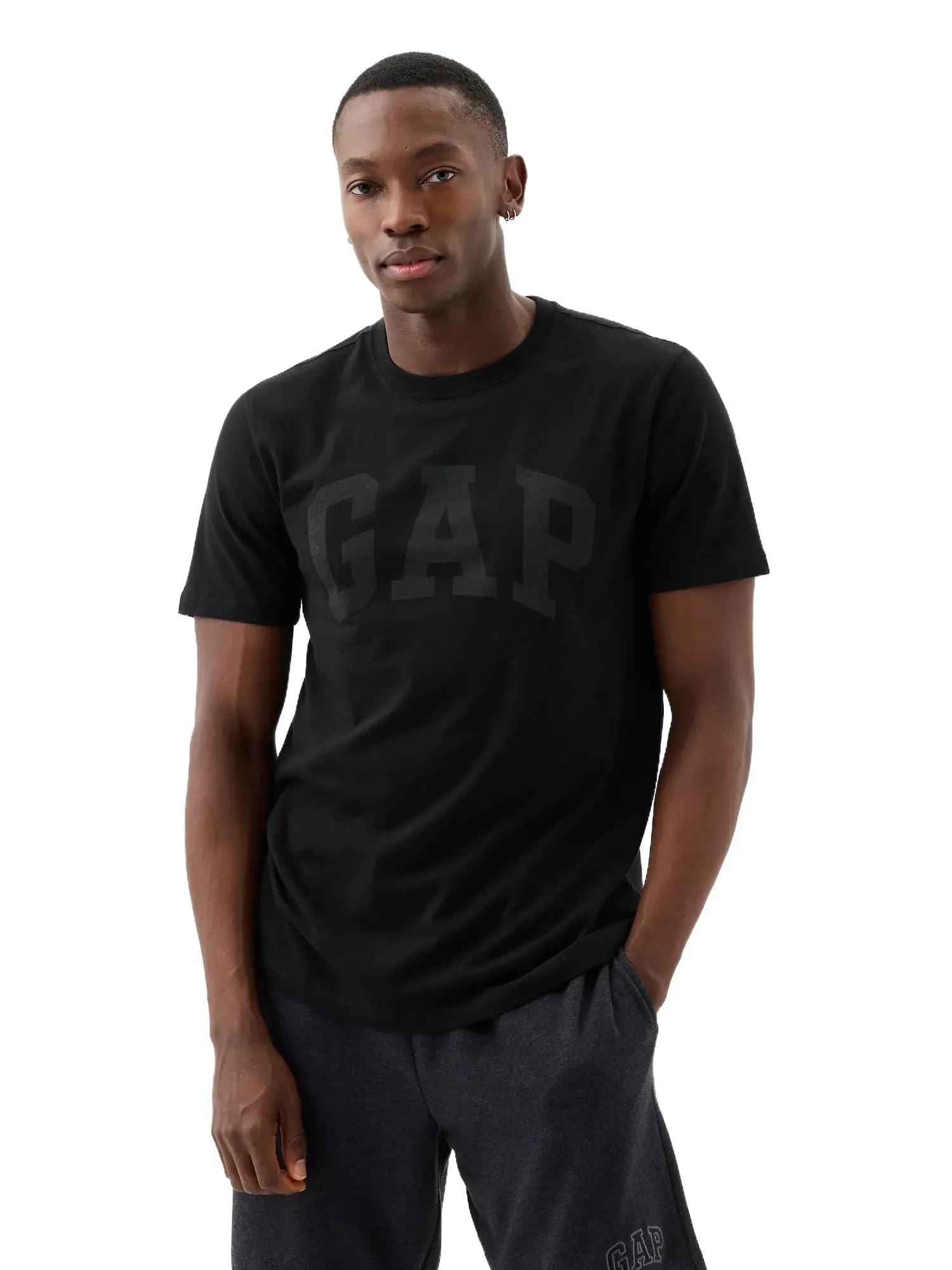 Gap Men's True Black Everyday Soft Logo Tee, Large