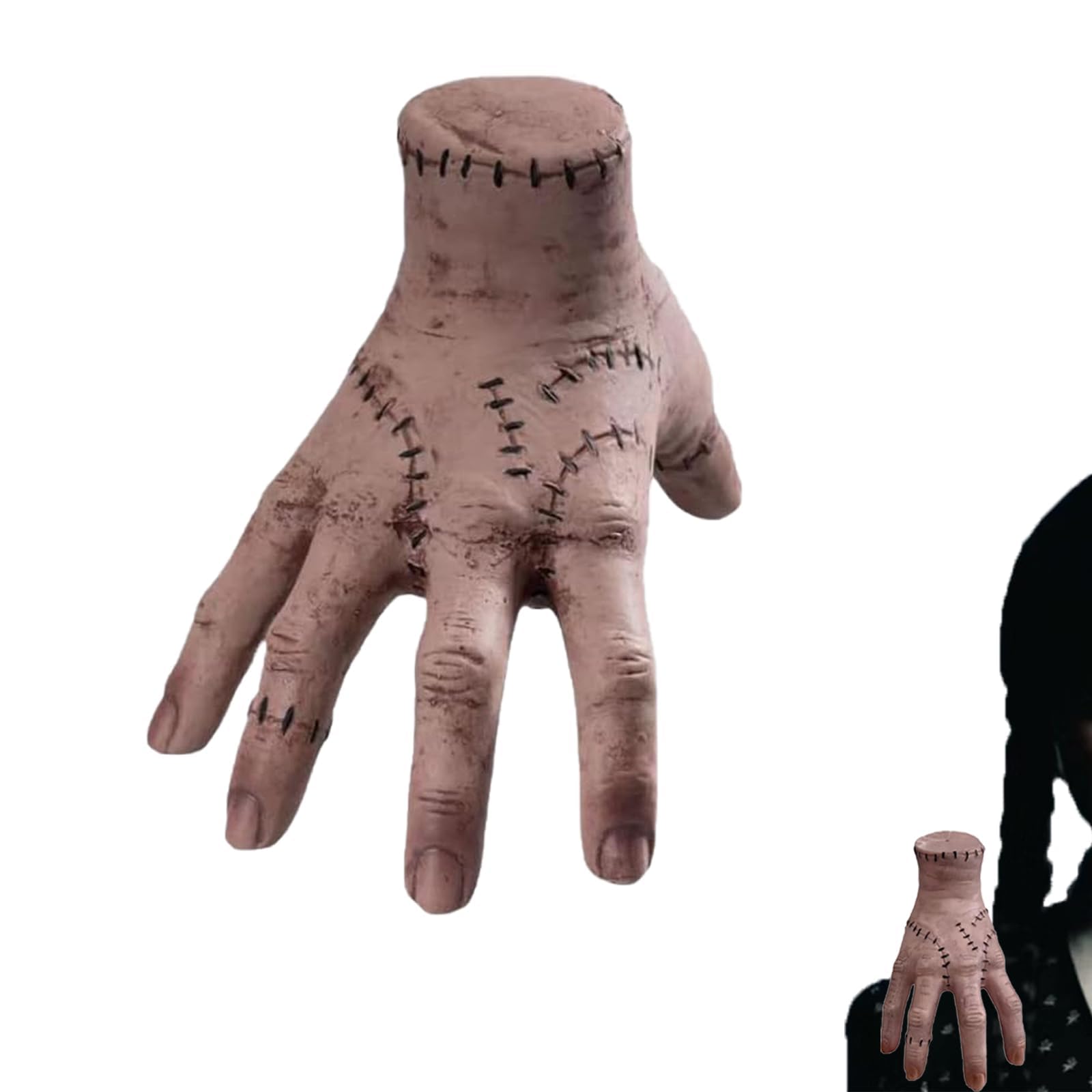Thing Hand Decoration Hand High Simulation Scars Latex Hand Action Figure Anime Hand Model Scary Props Decorations Gift for Holloween Party Costume and Cosplay Fan Figures