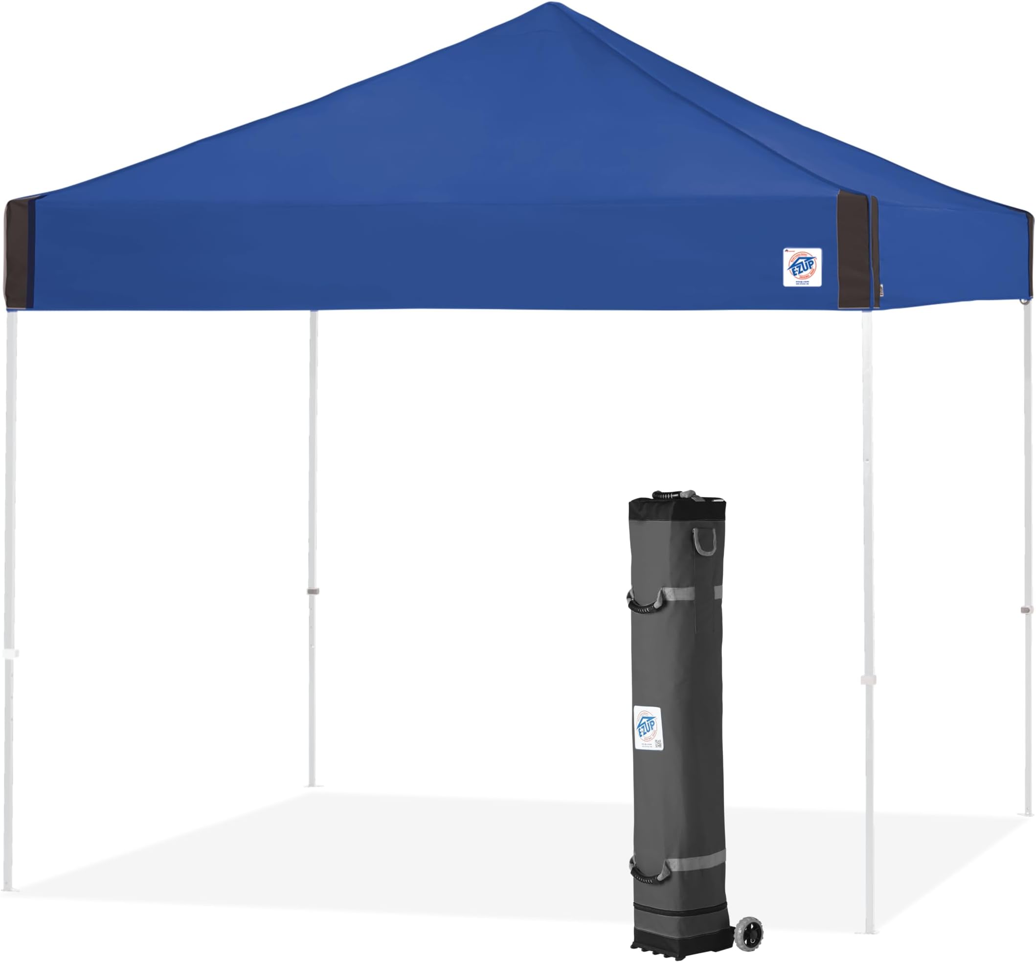 Pyramid Instant Shelter Canopy Pop Up Tent, 10' x 10' with Wide-Trax Roller Bag & 4 Piece Spike Set, Royal Blue