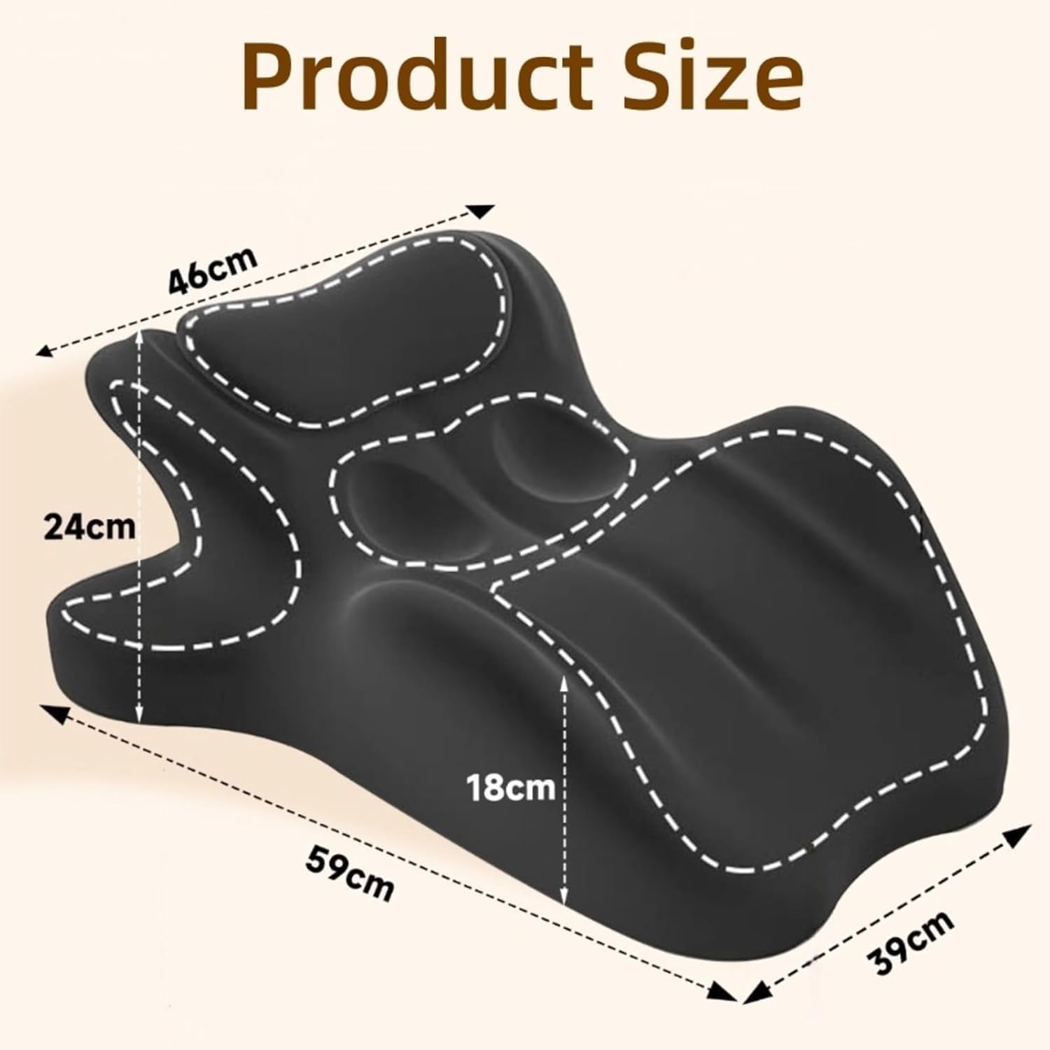 Almohada de cuña de 27 grados para parejas, cojín ergonómico de espuma viscoelástica para momentos íntimos, almohada multiusos para yoga, lectura, descanso con funda extraíble lavable, 46 x 17 x 17 cm