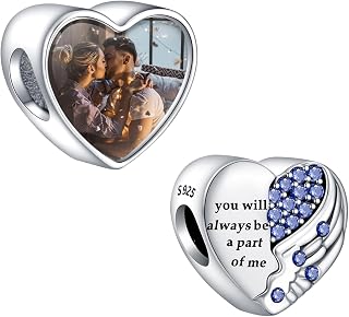 NINGAN 925 Sterling Silver Personalized Charms, Includes Heart/Round/Family Tree Styles for Bracelets Necklaces, Meaningful Gift for Wife Daughter Friend