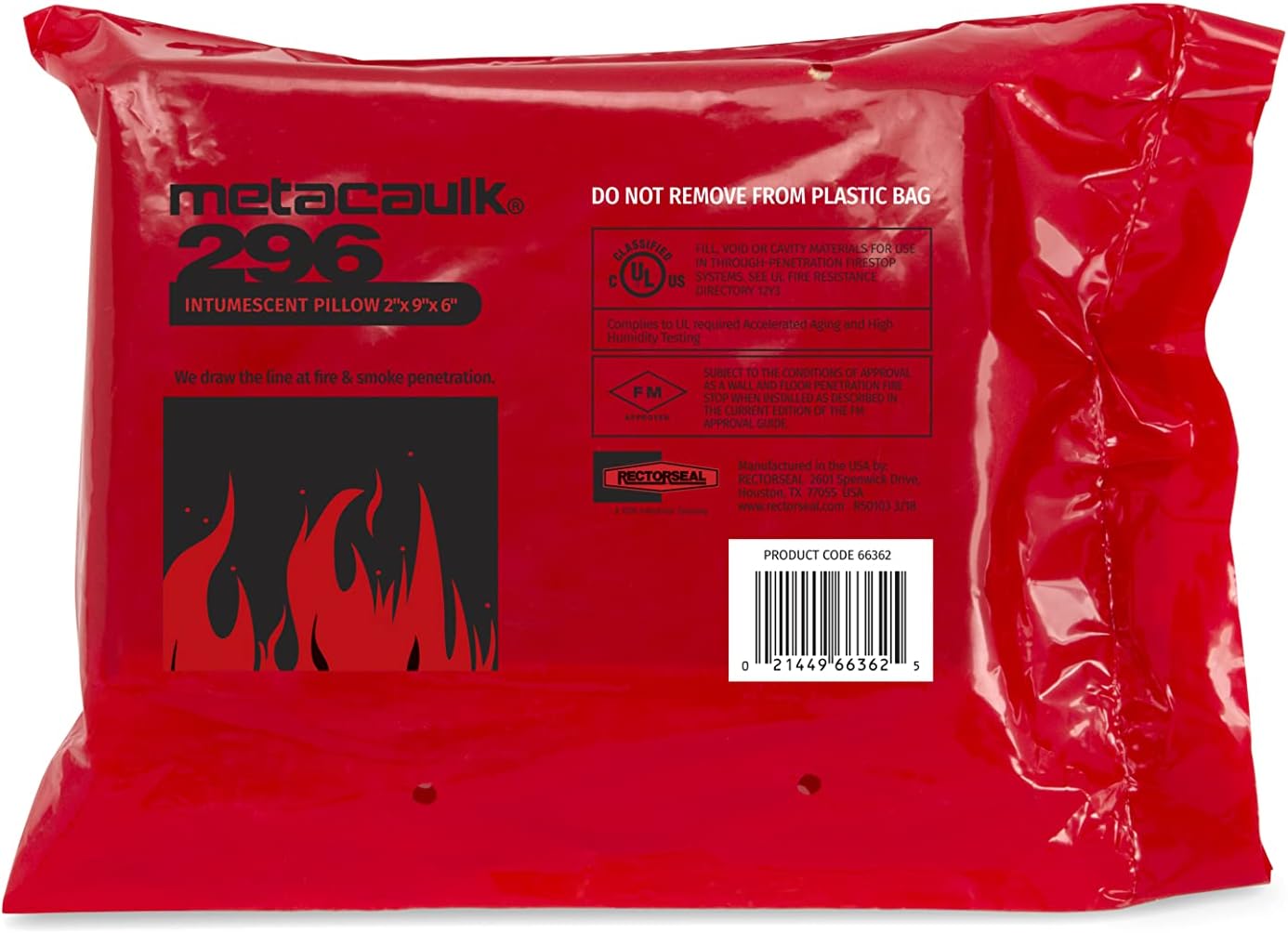 RectorSeal Metacaulk Firestop Pillow 66362, Easy Installation, Firestop